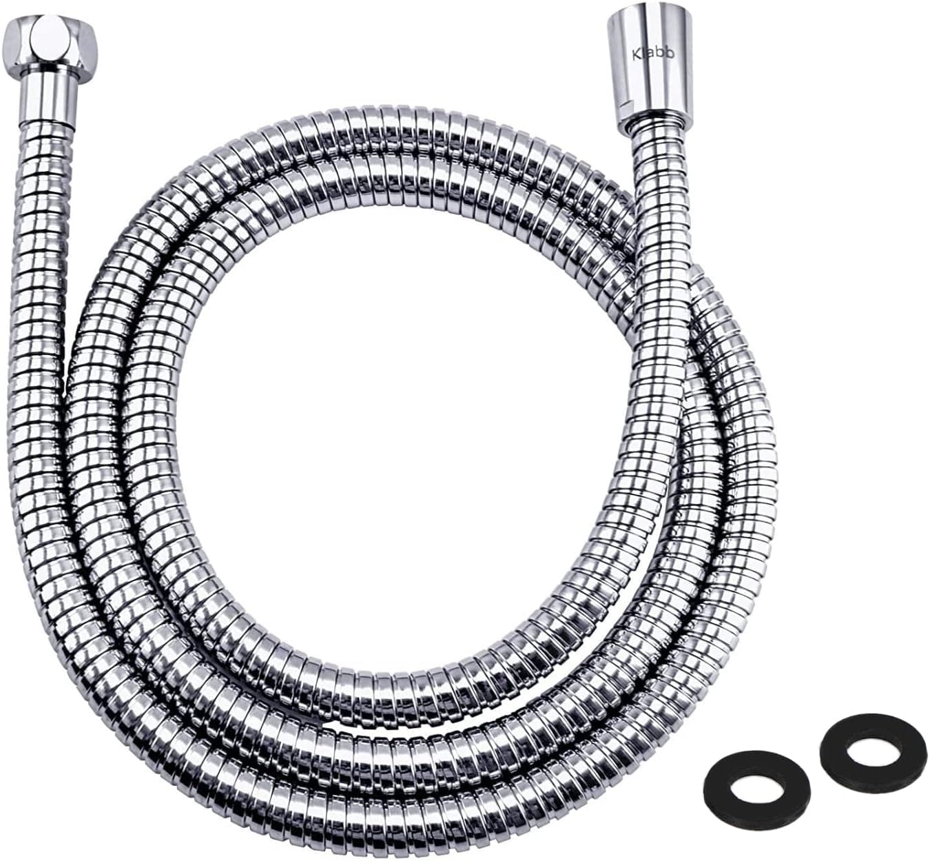 Klabb Shower Hose, 59 Inches Extra Long Chrome Handheld Shower Head Hose With Brass insert and nut