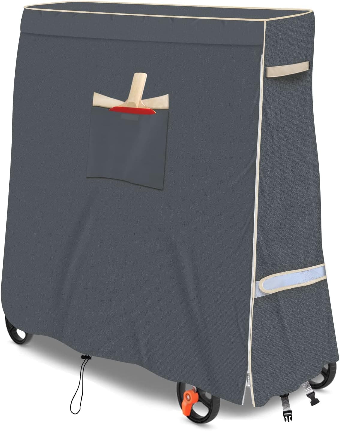 SOKINGCOVER Table Tennis Table Cover, 600d Waterproof Oxford Cloth General Edition 65x 28x 73 Inches, with Pocket and Zipper