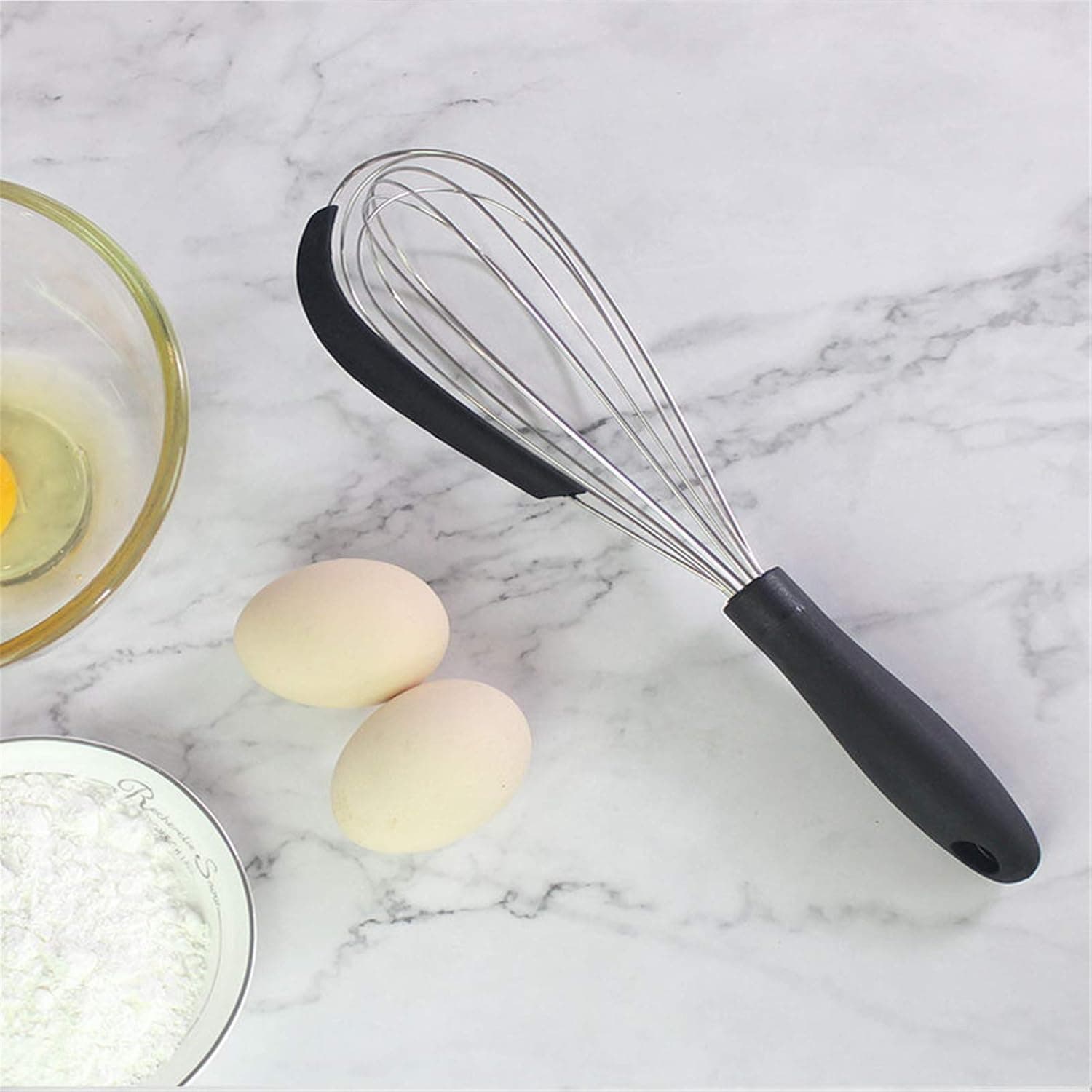 Stainless-Steel Whisk2-in-1 Integrated Bowl Scraper Whisk and Scrape, One Size