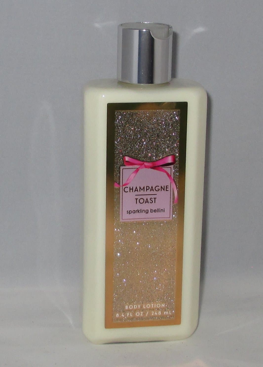 Bath and Body Works Shea Vitamin E Lotion Champagne Toast 8 Ounce Full Size Original Rectangle Bottle Fresh