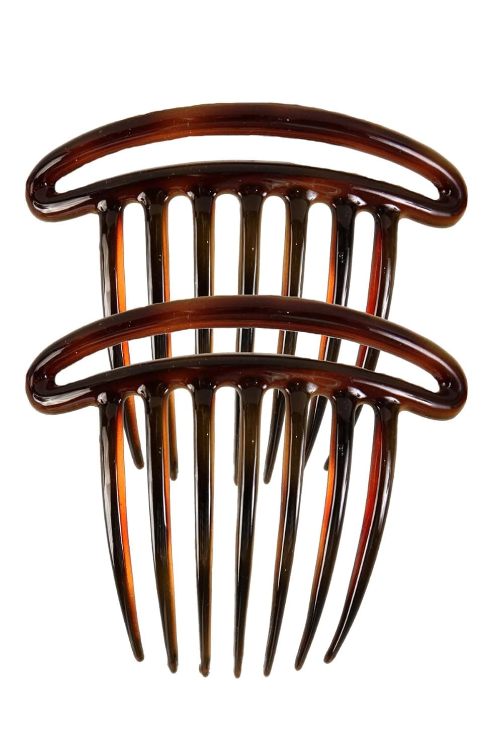 Caravan French Double Rim French Twist Comb Tortoise Shell Pair.65 Ounce