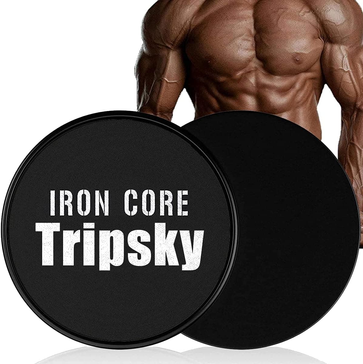 Tripsky Fitness Exercise Core Sliders,Workout Equipment at Home,Double Sided Gilder Strength Slides Discs Work Smoothly Perfect for Stretch Strength Abdominal Core Exercise (Set of 2)