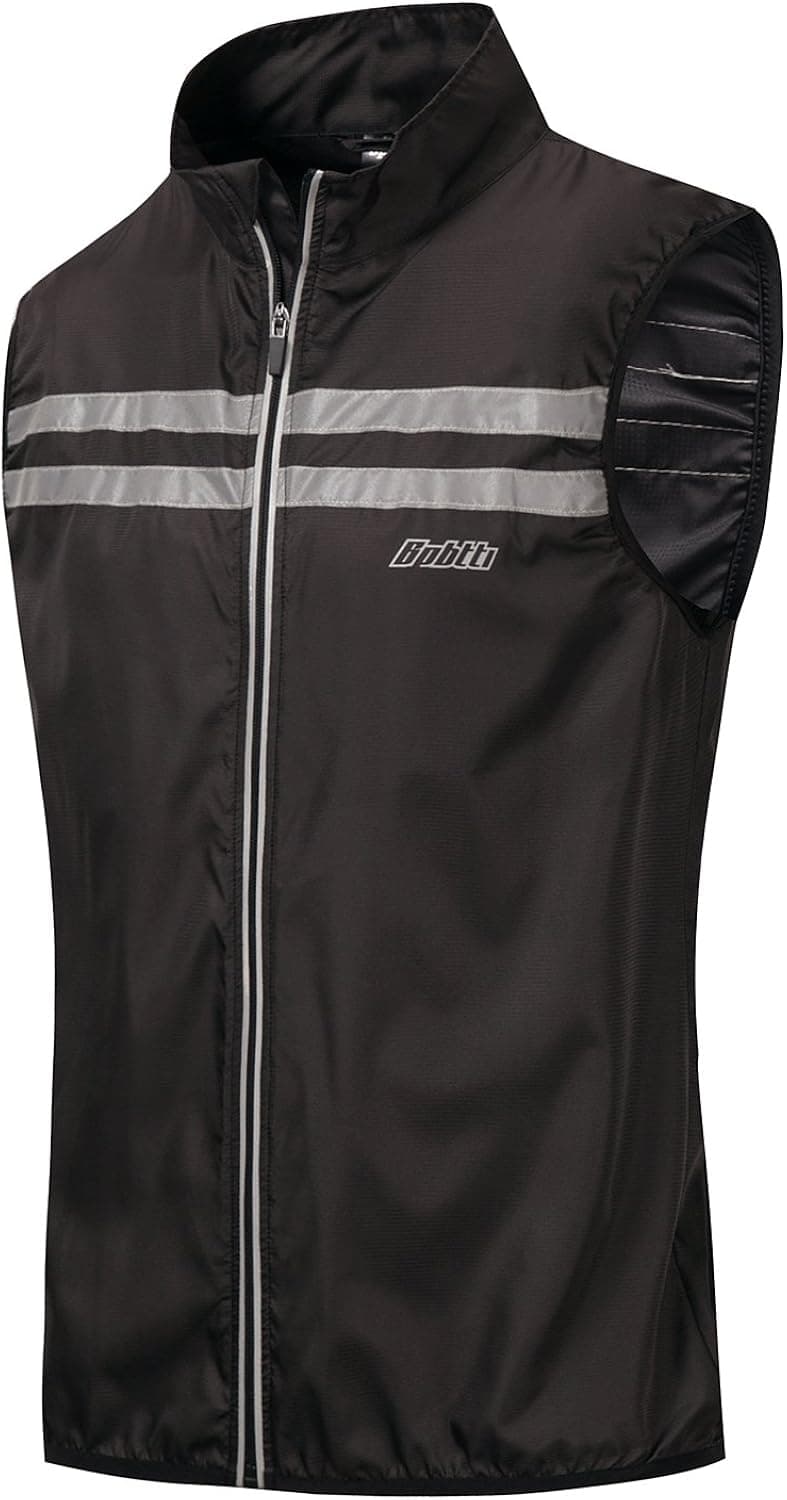 bpbtti Men's Hi-Viz Safety Running Cycling Vest Sleeveless Windbreaker vests- Windproof and Reflective