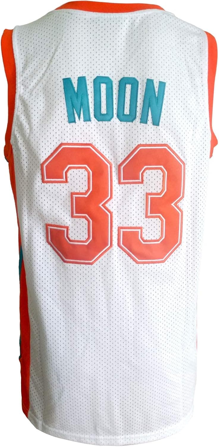 OKnown NO.33 Jackie Moon Flint Tropical Semi-Professional Basketball Movie Throwback Stitched Jerseys White (XX-Large)