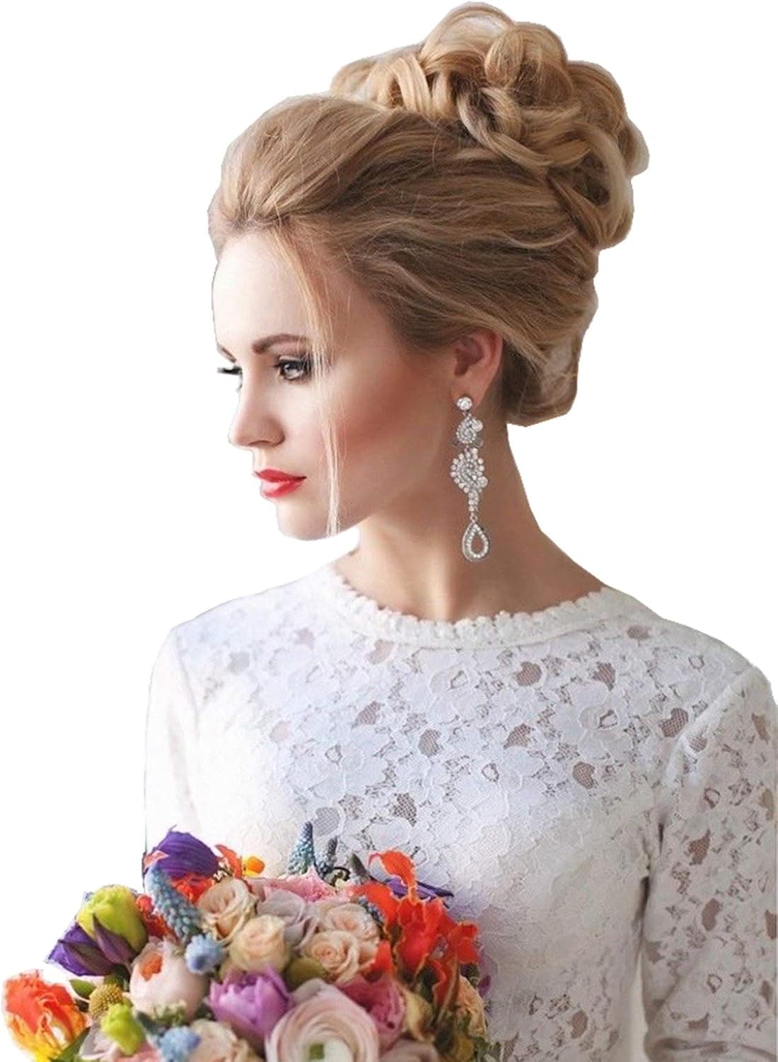 SLLIE 3/4PCS Messy Hair Bun Extensions Chignons Hair Hair Scrunchie Scrunchy Updo Hairpiece