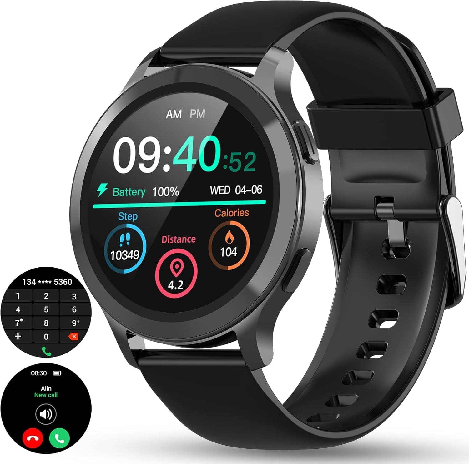 OTOSAGOW Smart Watch Bluetooth Call (Answer/Make Call), 1.45'' Touch Screen IP68 Waterproof Fitness Tracker with 100+ Sports Modes, Smart Watches for Men Women Android and iOS iPhone Compatible, Black