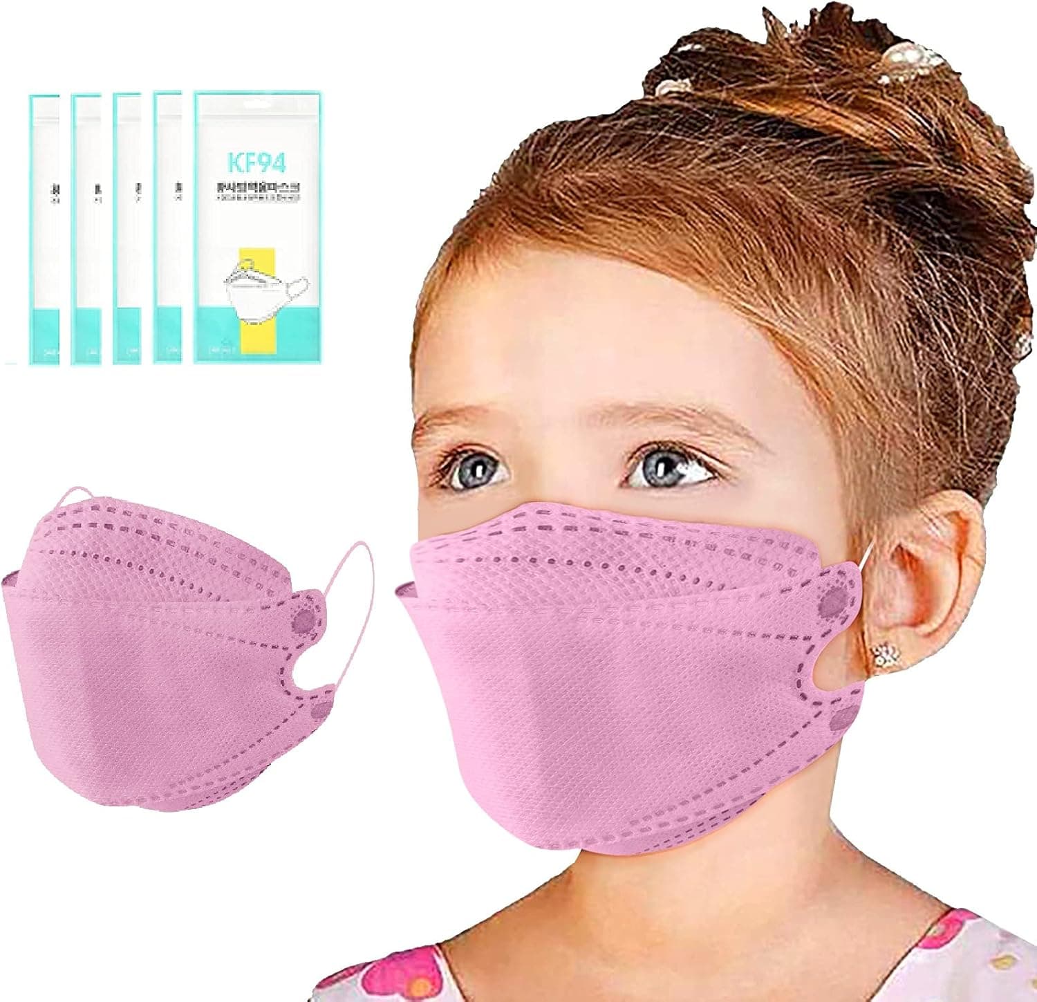 50/100PCS Kids Black KF94 Face_KF94_Mask,3D Shape Face Protection White KF94 Màsk,Comfortable & Filtration &Ventilation