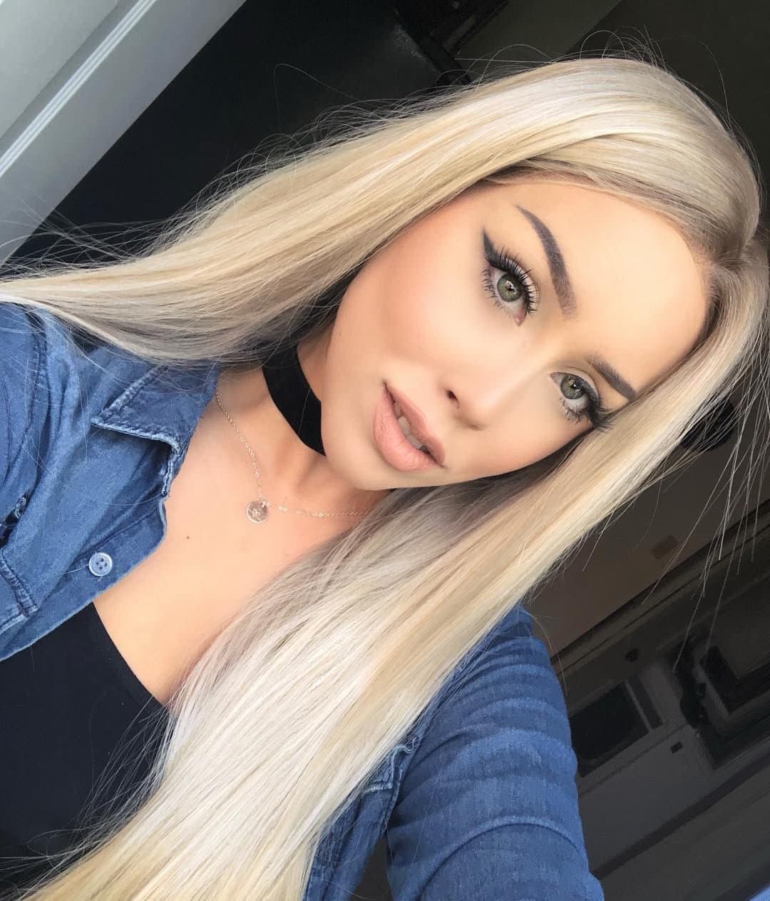 K'ryssma Fashion Ombre Blonde Glueless Lace Front Wigs Dark Roots Side Part Long Natural Straight Heat Resistant Synthetic Hair Replacement Wig For Women Half Hand Tied 24inches (6/mixed blonde)