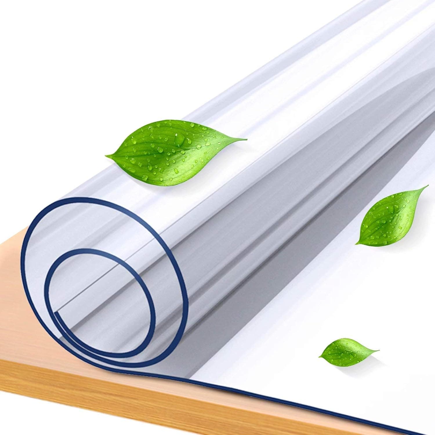 KSHG Odorless No Sharp Edge Protection Table Cover Clear Plastic Desk Protector 20×60 Inch 1.5mm Thickness Waterproof Table Cover Dresser Coffee Dining Table Cover Multi-Size Optional