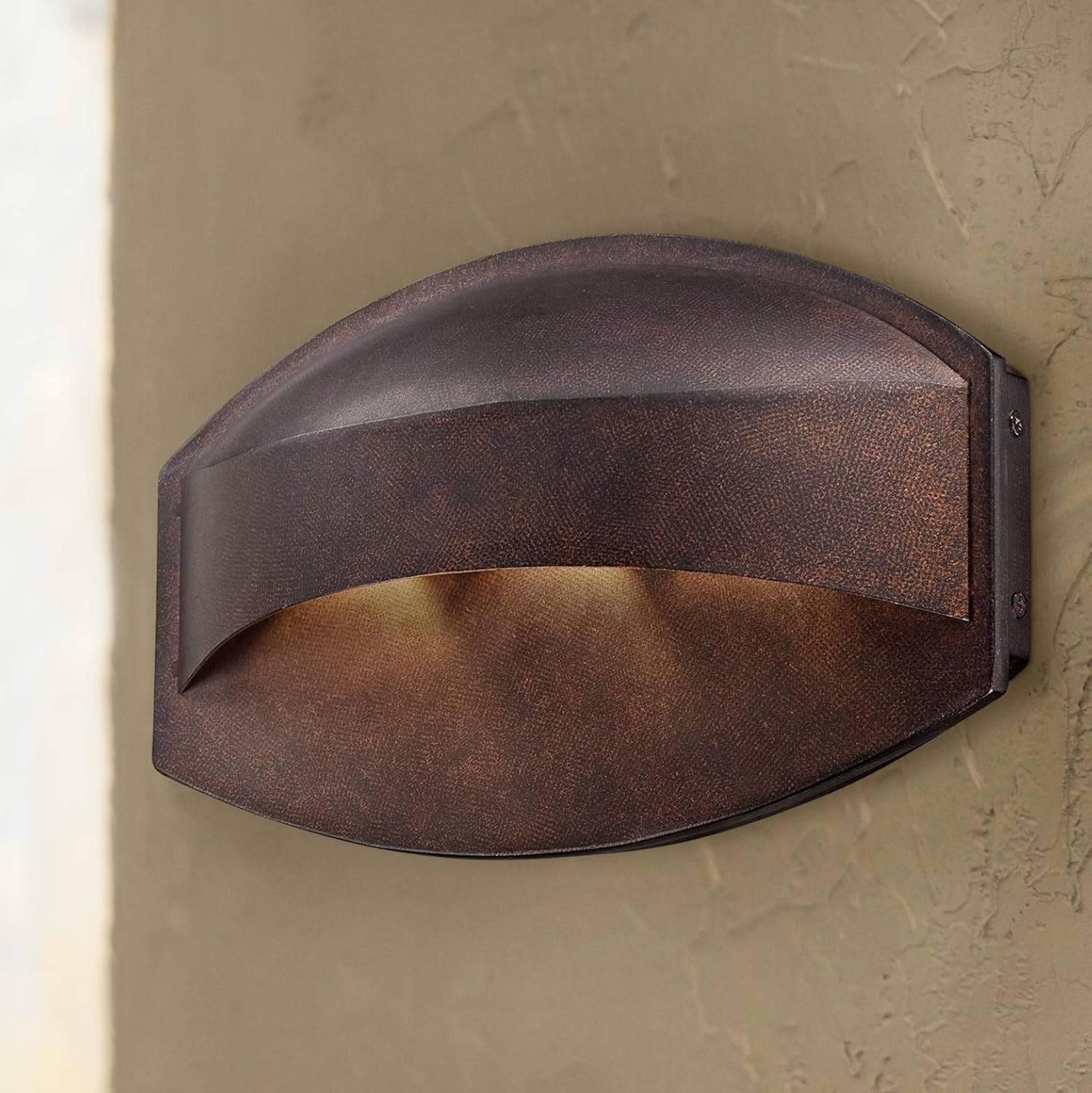 Possini Euro Design Xane Modern Outdoor Wall Light Fixture LED Bronze Metal 11" Eyebrow Curving Frame Dark Sky Design for Exterior House Porch Patio Outside Deck Garage Front Door Garden Home