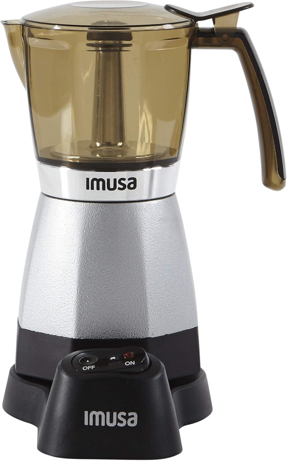 Imusa USA B120-60007 Electric Coffee/Moka Maker 3-6-Cup, 48 ounces (Silver)