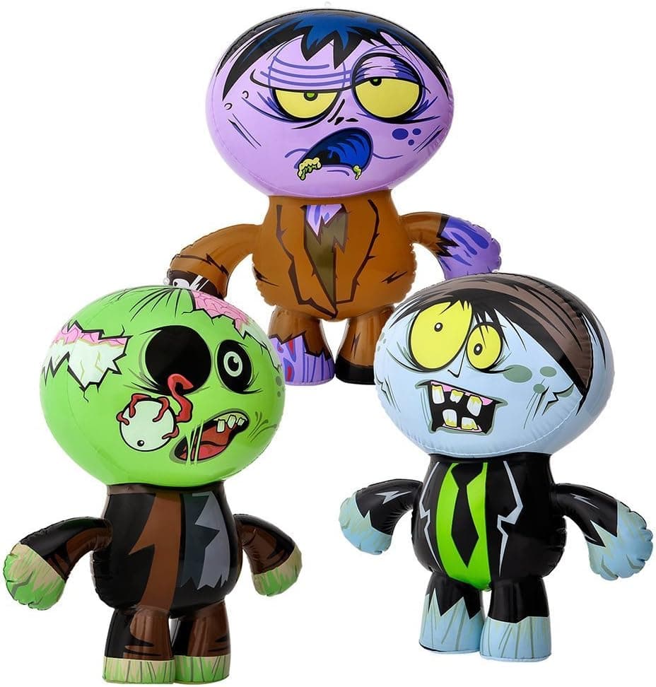 5Star-TD Set of 3 Crazy Inflatable Zombies (24") Party Decor/Favor/Giveaway/Toy