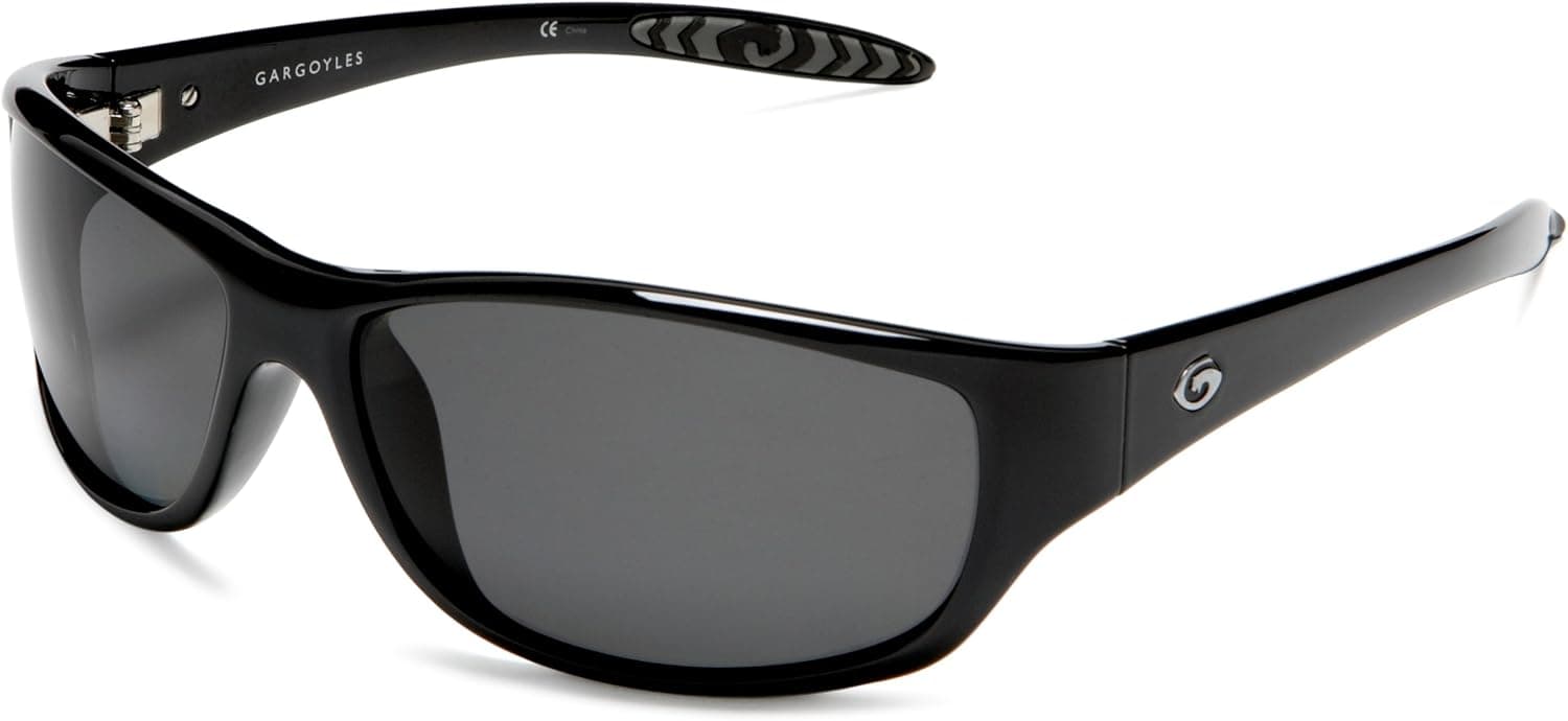 Gargoyles Men's Fabricator Resin Polarized Sunglasses,Black Frame/Smoke Lens,one size