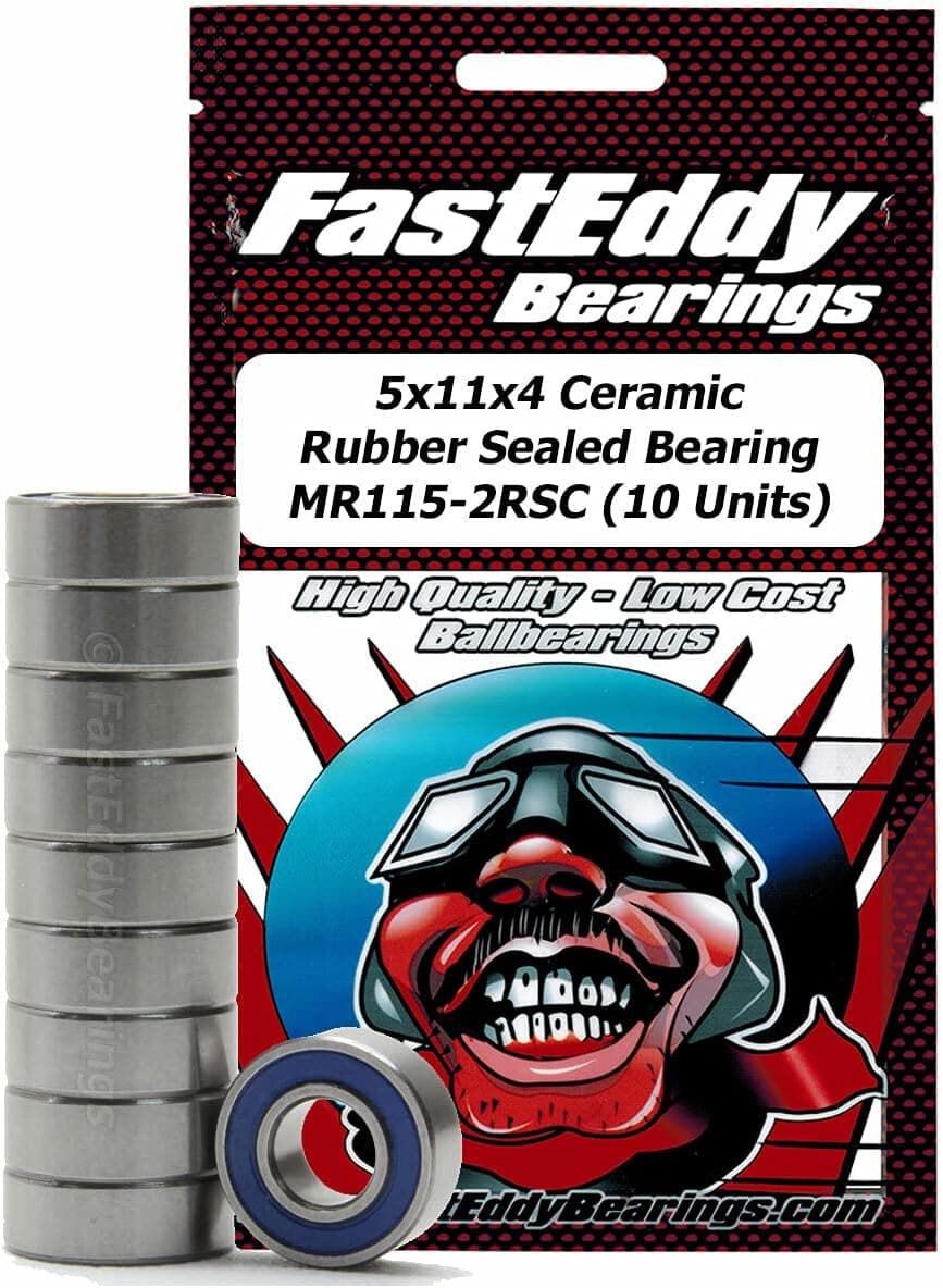 FastEddy Bearings 5x11x4 Ceramic Rubber Sealed Bearing MR115-2RSC (10 Units)