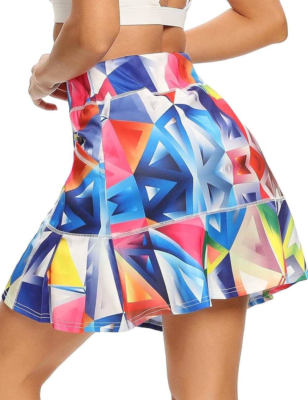 WOWENY Womens 20'' Knee Length Tennis Skirts Athletic Long Golf Skorts Skirts with Inner Shorts Pockets