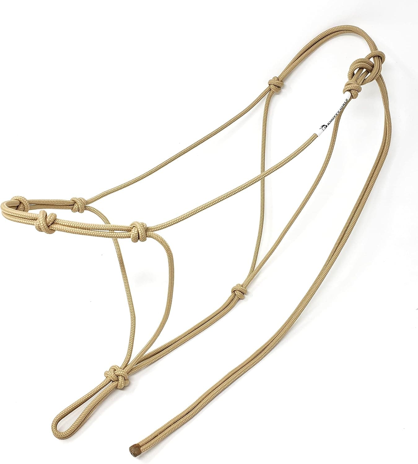 Knotty Girlz 4 Knot Horse Rope Training Halter - 3/16" (5mm) Very Thin! Stiff Polyester Halter Multiple Colors, Sizes: Weanling, Mini, Yearling, Small, Standard, Mule, Large and Draft
