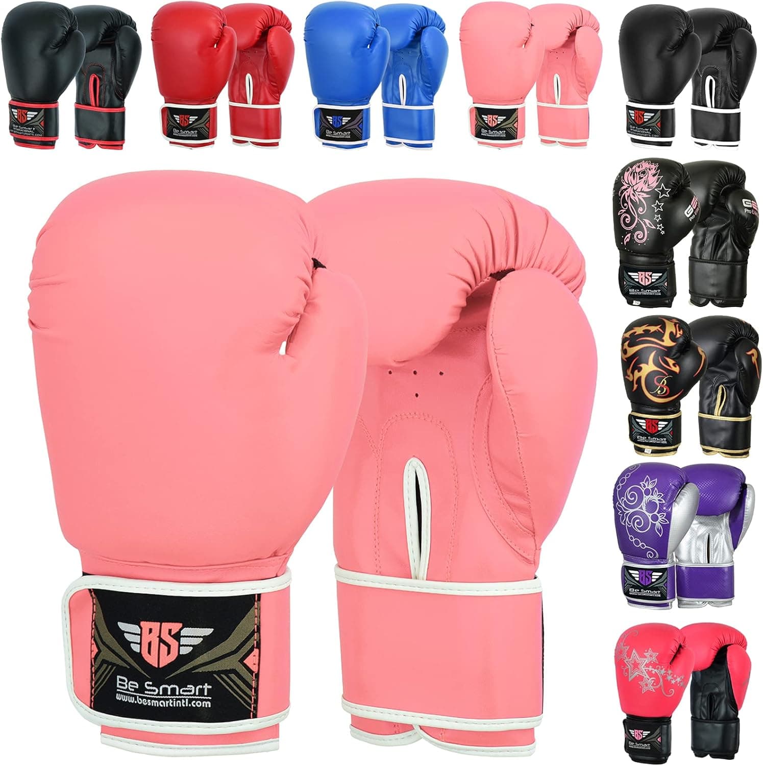 Be Smart Kids Boxing Gloves 4-12 Years 4oz 6oz Training Gloves for Children Sparring Youth Boxing Gloves Junior Training Mitts Punch PU Leather MMA Muay Thai Kick Boxing