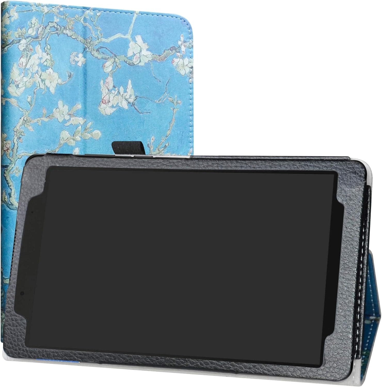 Lenovo Tab E8 HD Case,LiuShan PU Leather Slim Folding Stand Cover for 8.0" Lenovo Tab E8 HD 2018 Android Tablet PC,Almond Blossom