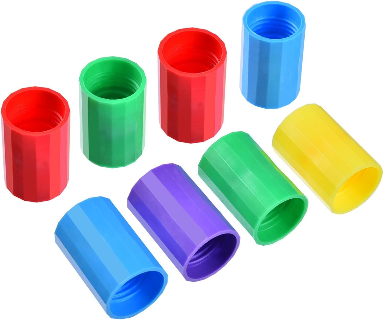 TecUnite 8 Pieces Bottle Connectors Tornado Connector Cyclone Tube for Scientific Experiment and Test, 5 Colors