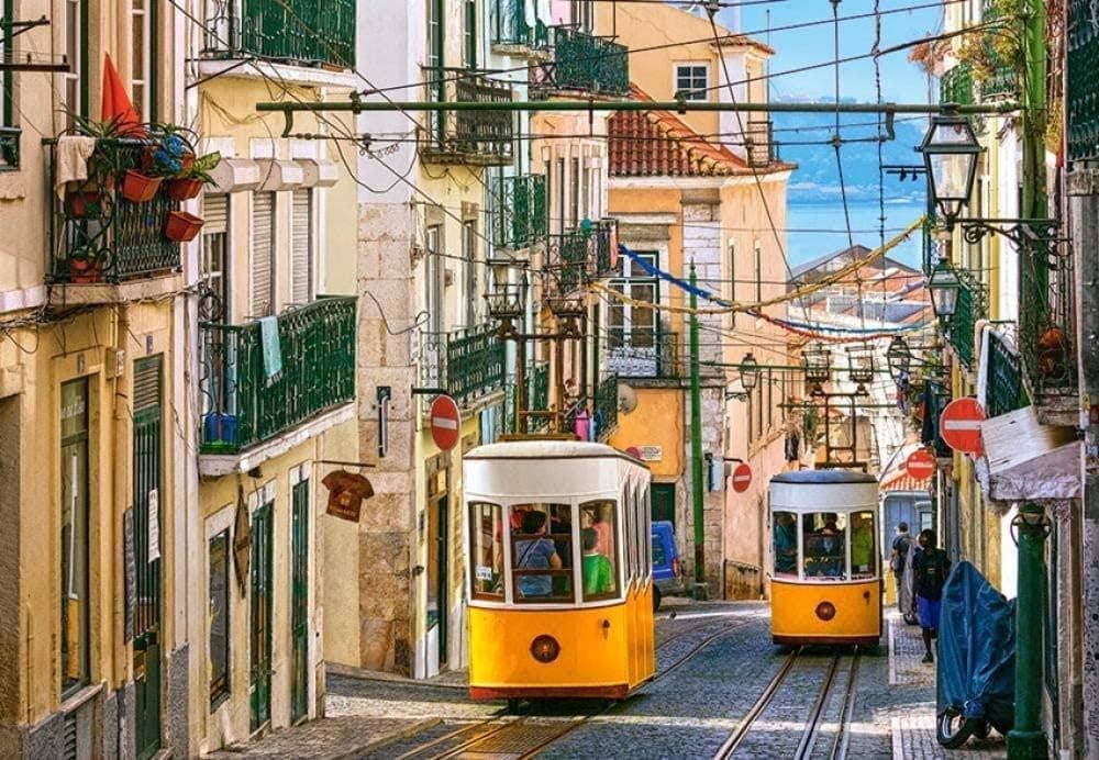 Puzzle Lisbon Tram 1000 Pieces Adult Puzzle Forest Plant Animal Landscape Ocean