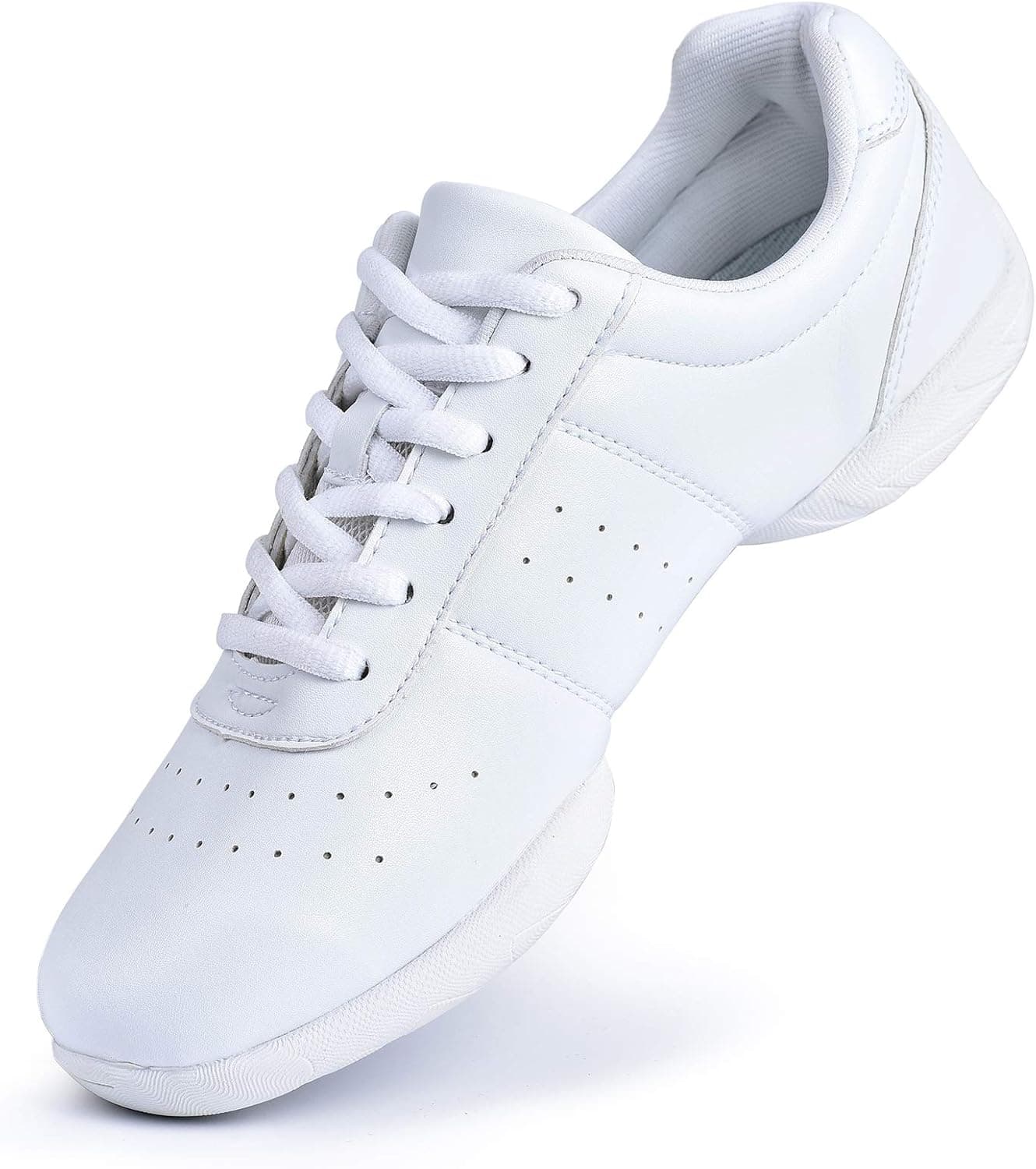 Smapavic Youth Girls Cheer Shoes White Cheerleading Dance Shoes Athletic Training Tennis Walking Competition Sneakers