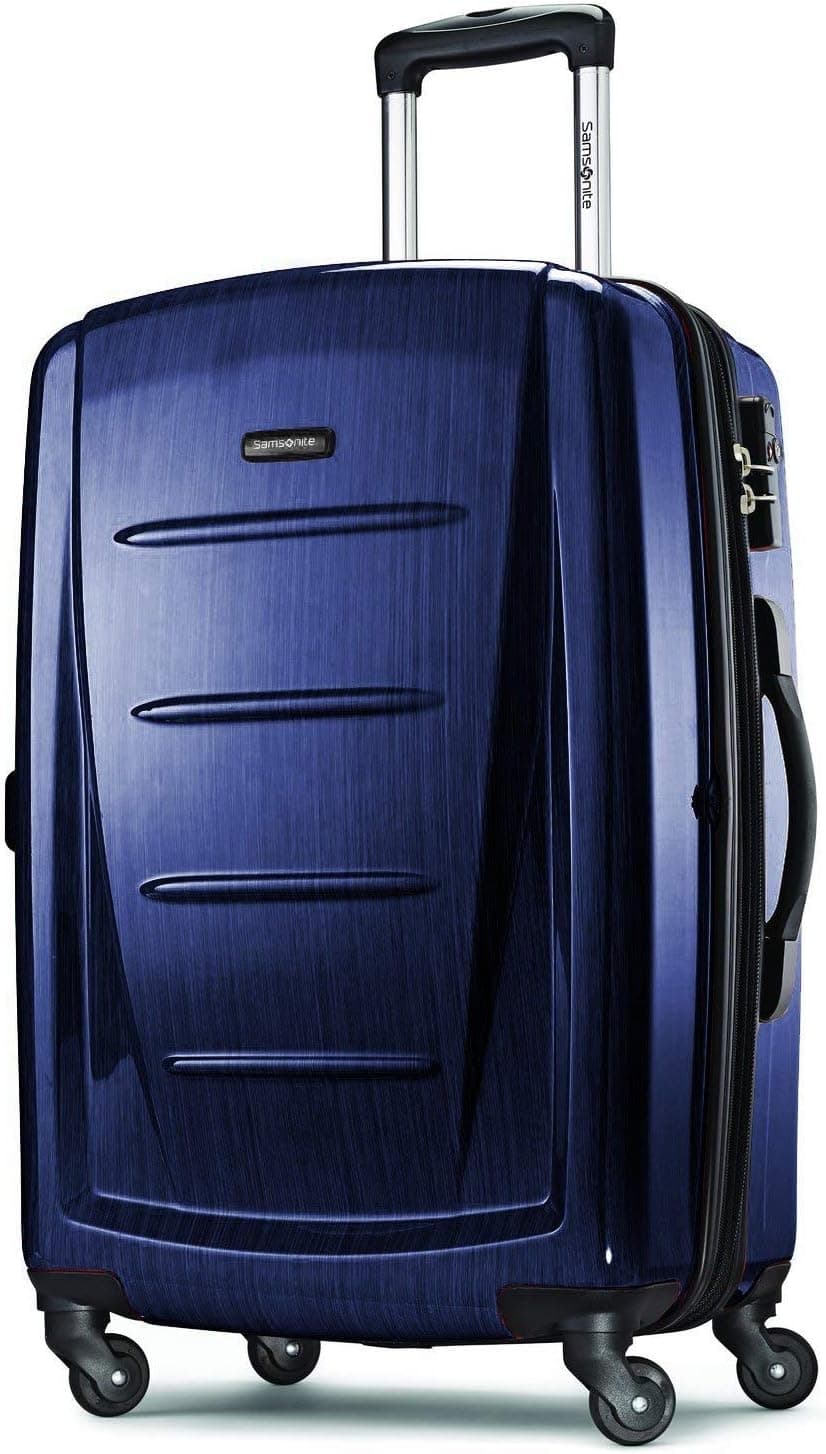 Samsonite Winfield 2 Hardside Luggage with Spinner Wheels, Navy, Checked-Medium 24-Inch