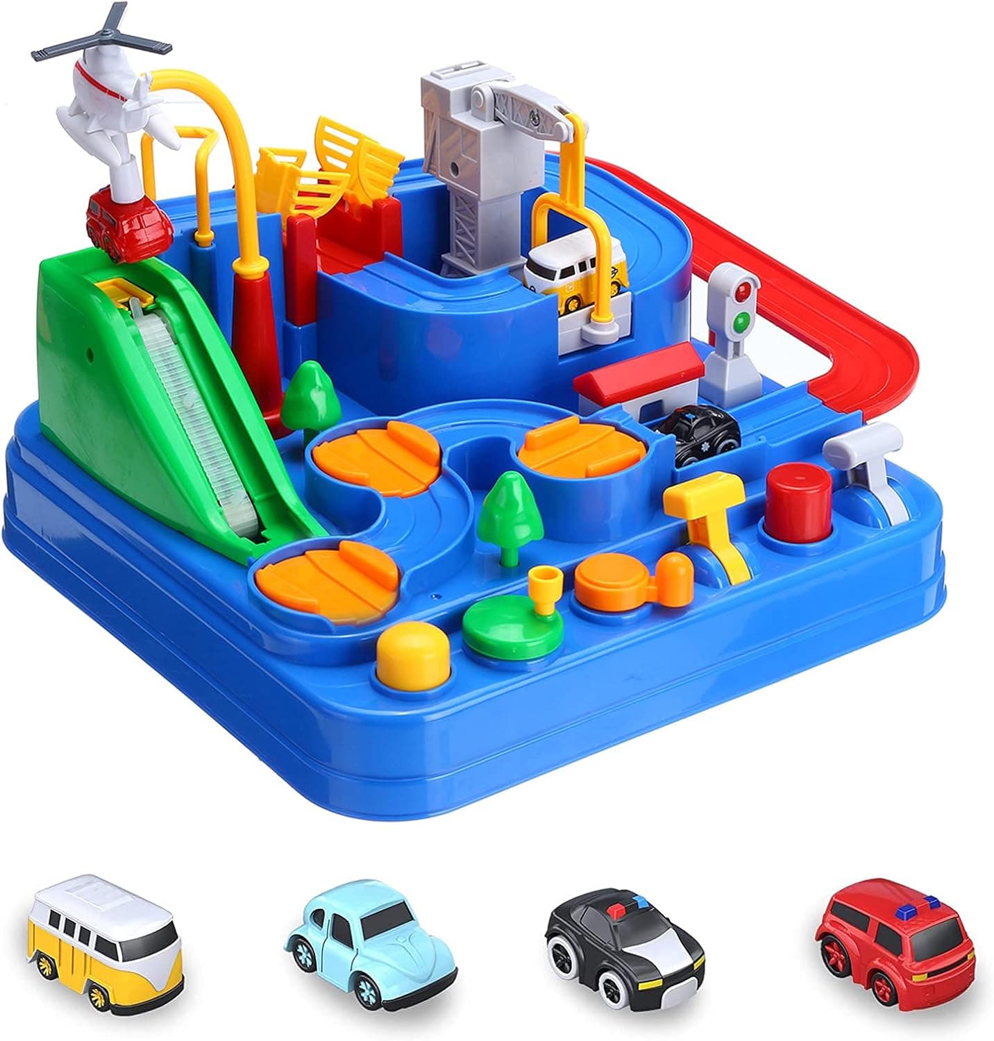 Yokilly Race Tracks for Boys Adventure Car Toys for 3 4 5 6 7 8 Year Old Boys,Parent-Child Interactive Racing Kids Toy,City Rescue&Car Toys,Gifts for 3 4 5 6 7 8 Year Old Boys