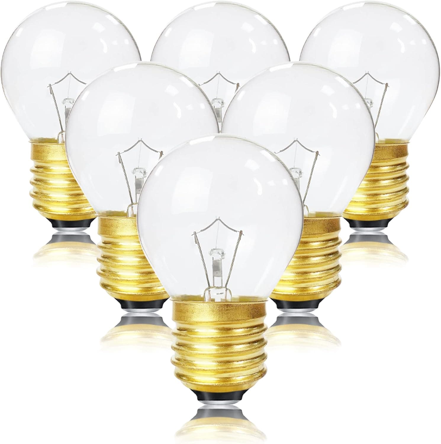 Sevici 40w Oven Bulb G45110-130v Electrical Bulb 6 Packs, E26 Base 2700k Warm White Light 400 Lumens 300 ° High Temperature Resistant Bulb Suitable for Ovens, Refrigerators, Microwave Ovens