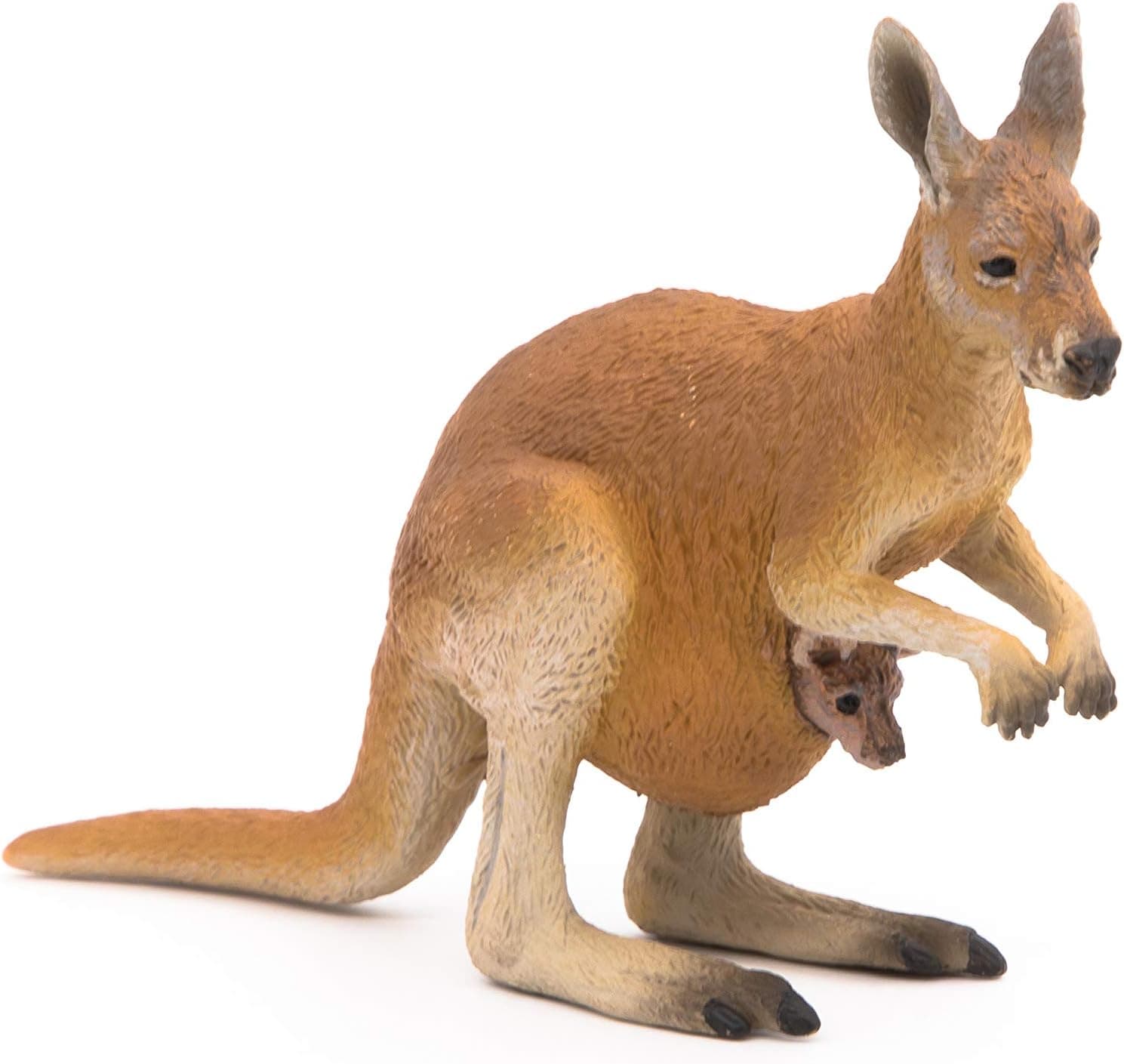 Papo -Hand-Painted - Figurine -Wild Animal Kingdom - Kangaroo with Joey -50188 -Collectible - for Children - Suitable for Boys and Girls- from 3 Years Old