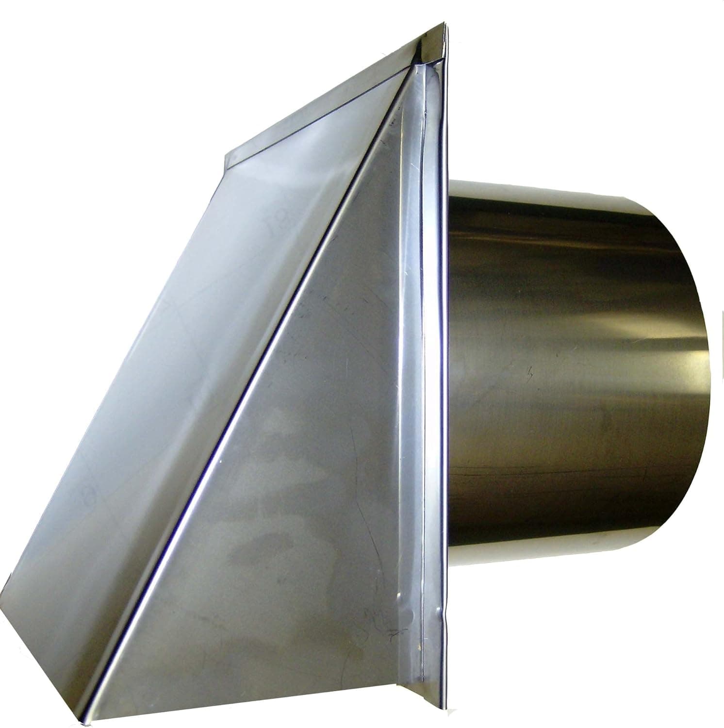 4 Inch Stainless Steel Exterior Side Wall Cap with Damper and Screen