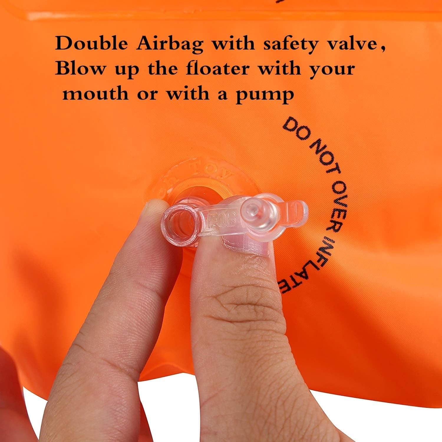 HANBO Orange Arm Floaties Inflatable Swim Arm Bands Floatation Sleeves Swimming Rings Floats Tube Armlets for Kids Toddlers and Adults (not Included Pump) (Two Pair)