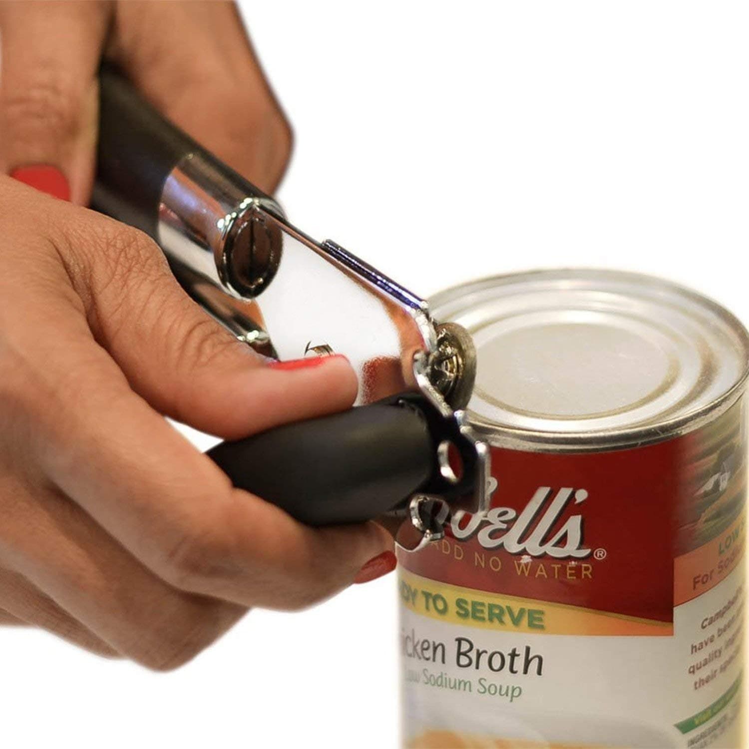 iGearPro igp-mocopen Smooth Can Opener-Safety Feature Prevents Sharp Edges and Cuts-Ergonomic Soft Grips Handle-Lifetime Refund Or Replacement Guarantee-Food Grade Stainless Steel