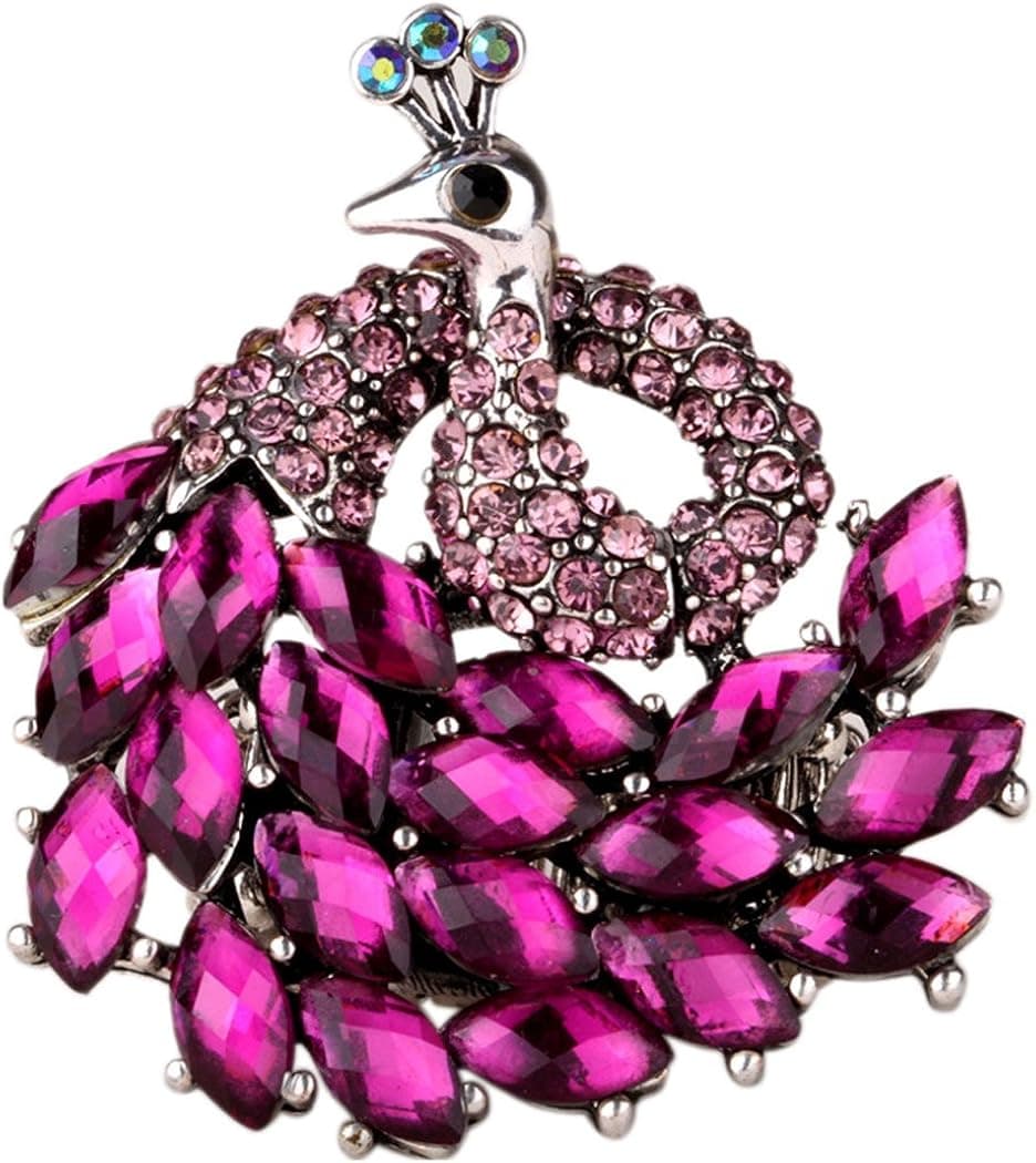 Angel Jewelry Women's Crystal Peacock Stretch Rings