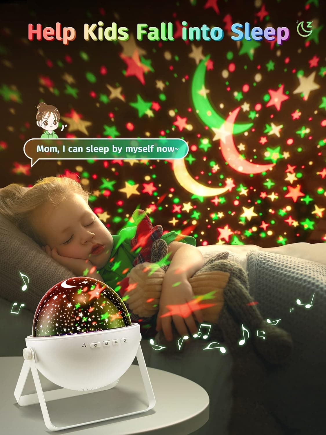 One Fire Star Lights for Bedroom 48 Colors+360° Rotating, Kids Night Light Projector+Bluetooth Speaker, Remote Timer Star Lights for Bedroom, Star Projector Night Light for Kids, Night Light for Kids