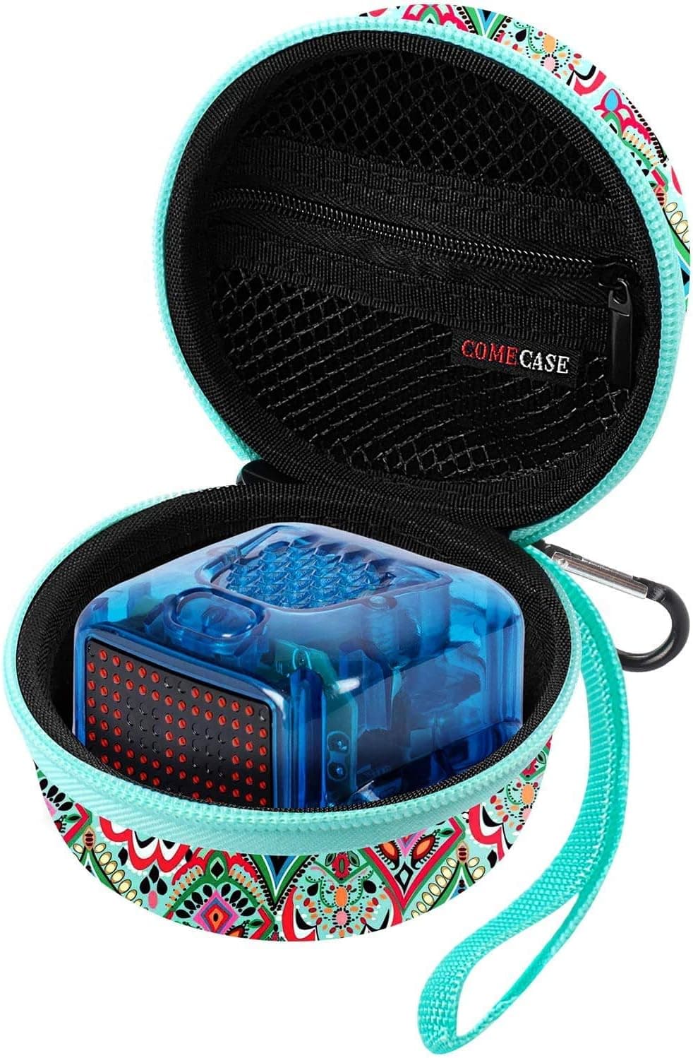 Echo Dot Case, Portable Travel Hard Case Cover for Amazon Echo Dot (2nd Generation) with Carabiner. Fits USB Cable and Wall Charger. (Bohemia)