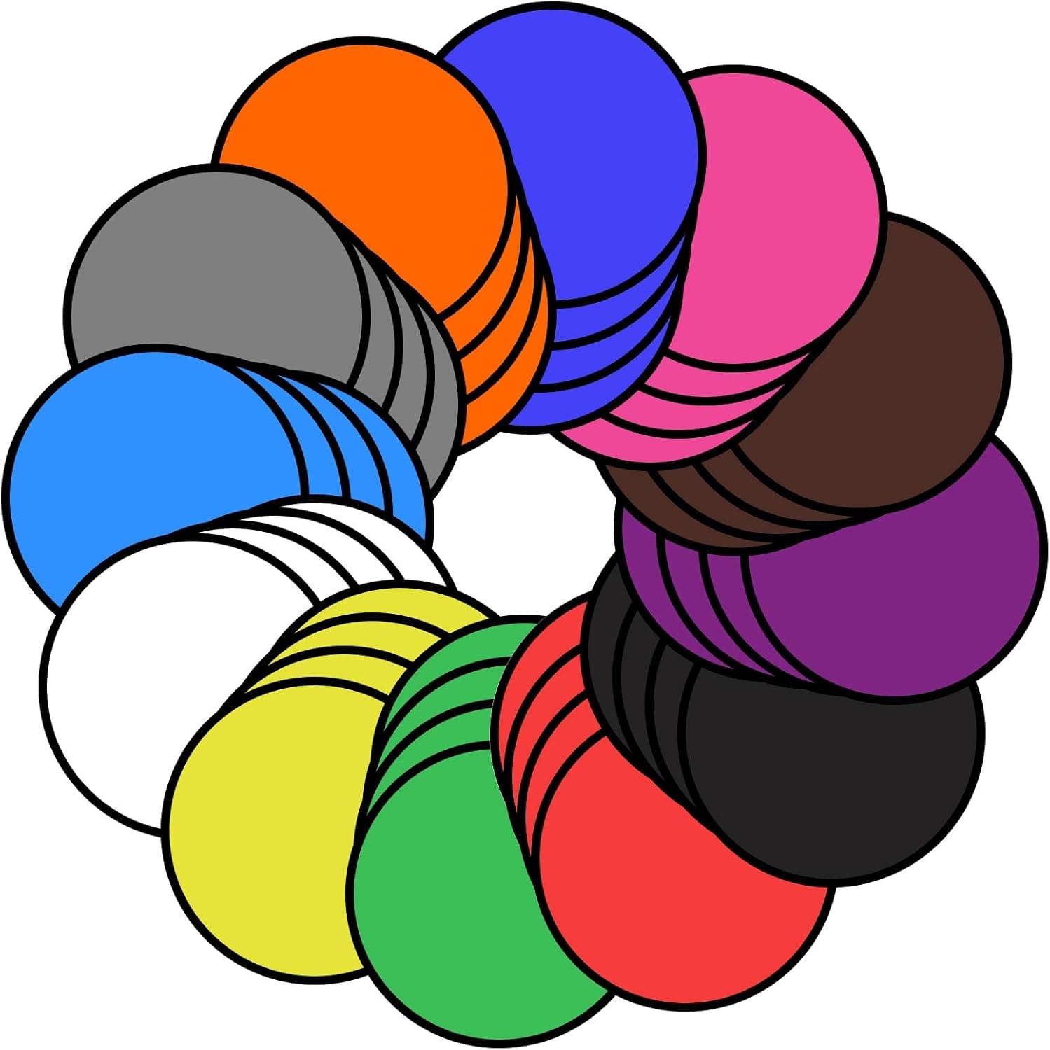 Coopay 48 Pieces Foldable Flying Disc/Fan with Bag Folding Pocket Toy Set for Party Favors Summer Outdoor Activity Game, 12 Colors