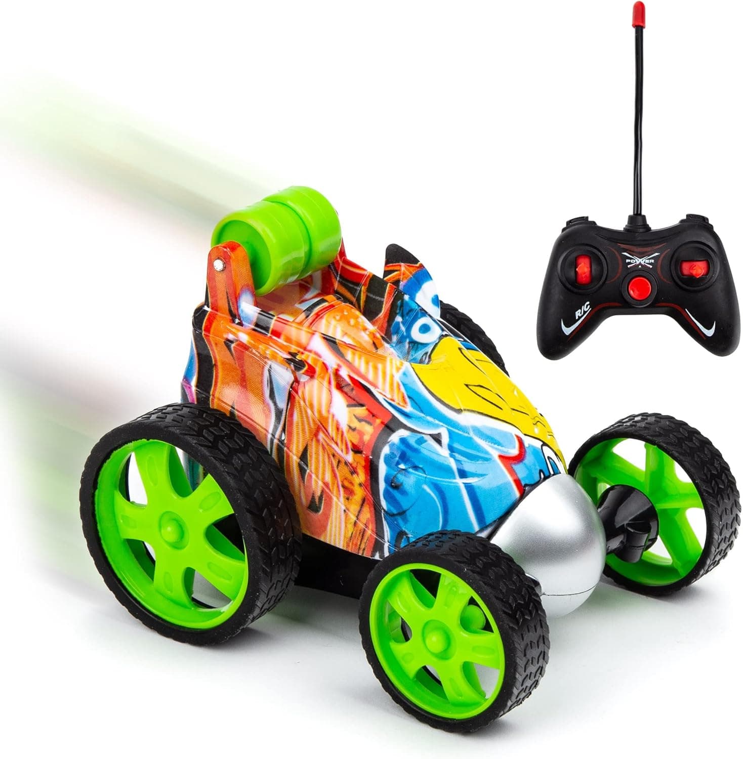 HST-RC Mini Twist Remote Control Toy 777-4: Stunt RC Racing 4WD Rolling Tumbler Car with Controller, 360 Degree, Spin & Flip, 27 MHz, Battery Operated