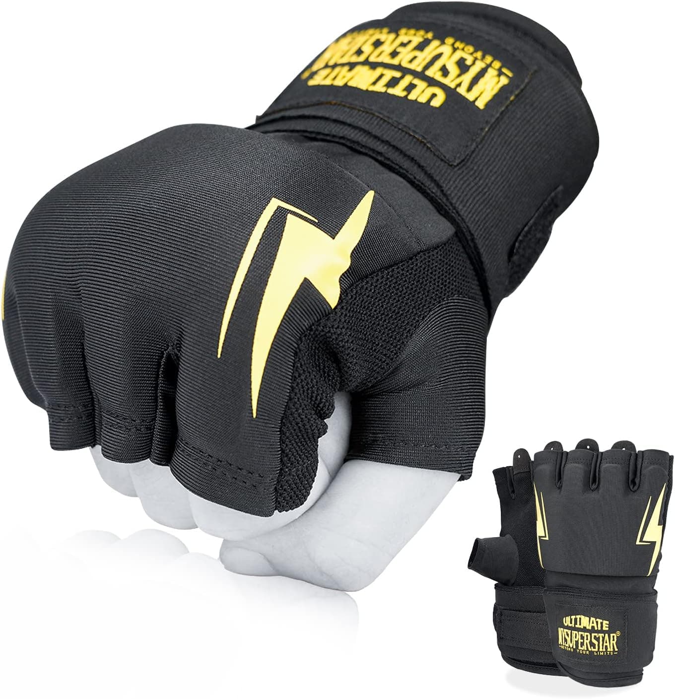 MYSUPERSTAR Boxing Wraps and Inner Gloves Upgraded, 80inch Wrist Wraps 0.3inch Gel Padding Boxing Gloves Men and Women for UFC Kick Boxing, Muay Thai, MMA…