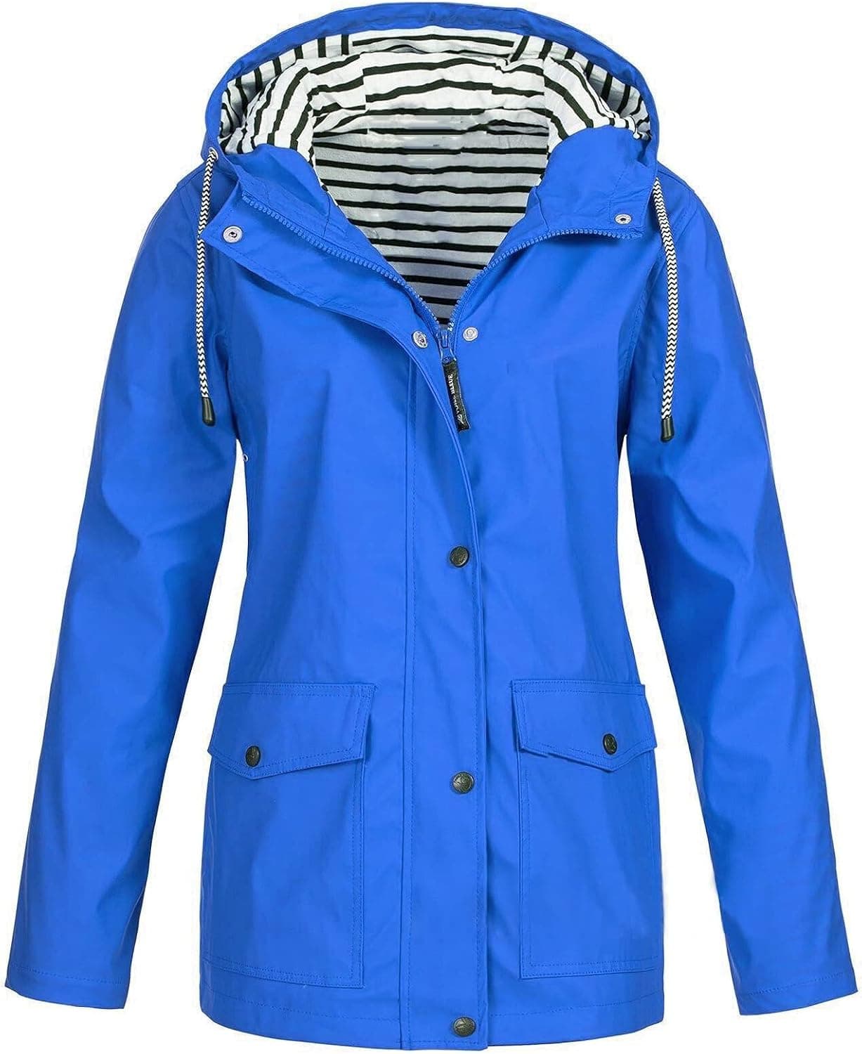 Raincoat Hoodie for Women, Teen Girls Lightweight Hooded Jacket Solid Rain Jacket Outdoor Raincoat Windproof Plus Size
