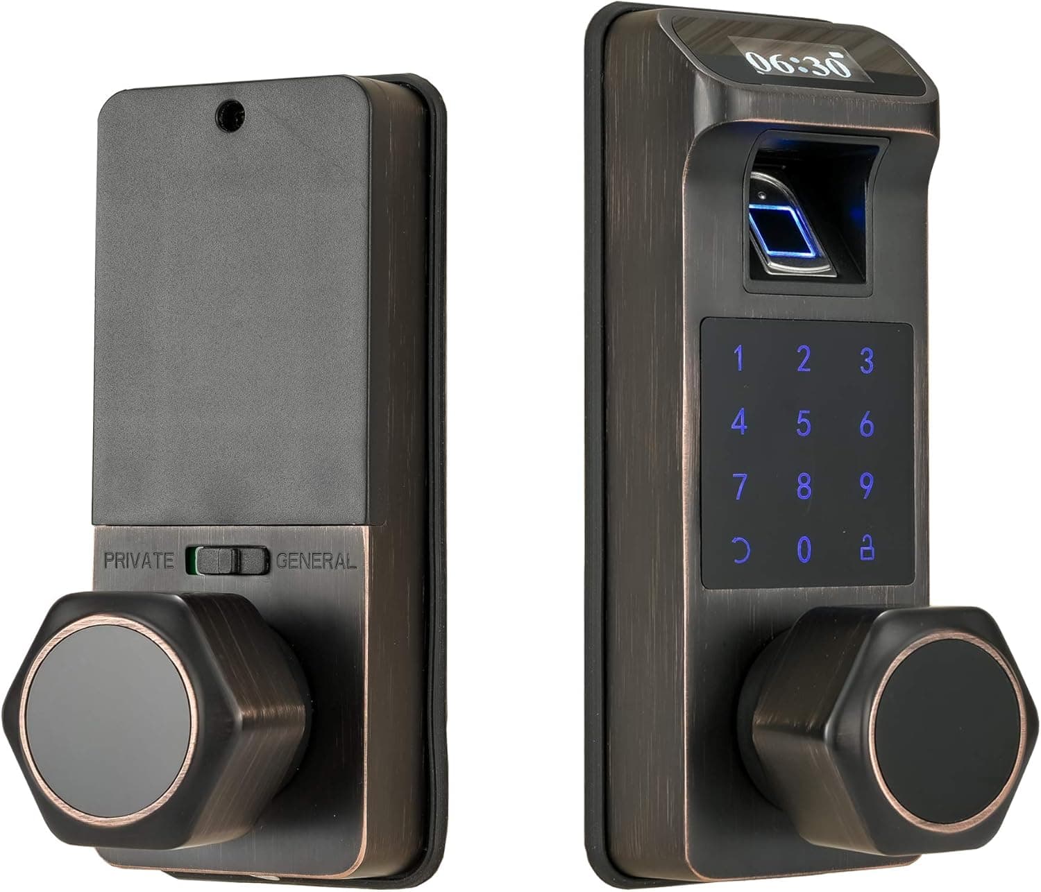 HARFO K1 Fingerprint Door Lock, Door Knob, Keyless Entry Door Lock, Keypad Lock, Biometric Door Lock, Digital Door Lock for Home and Office (Aged Bronze)
