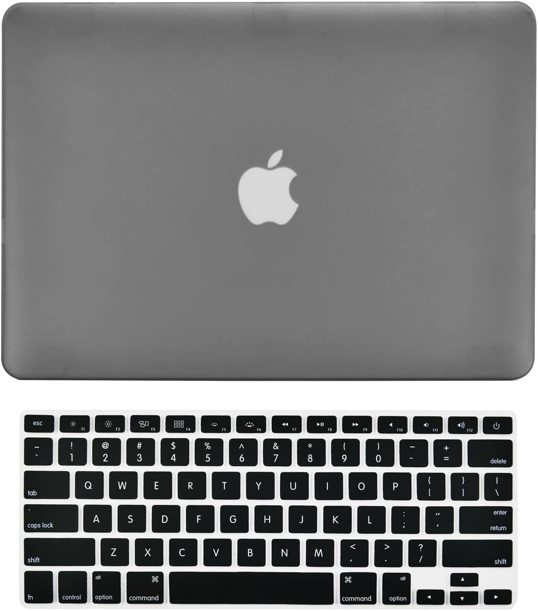 TOP CASE - 2 in 1 Signature Bundle Rubberized Hard Case and Keyboard Cover Compatible Old Generation MacBook Pro 13" with DVD Drive/CD-ROM Model: A1278 - Grey