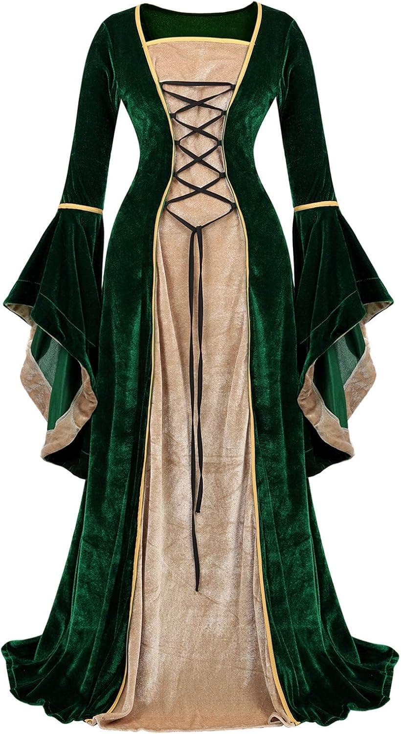 Kranchungel Renaissance Dresses for Women Costume Fairy Renaissance Dress Ball Gown Medieval Irish Peasant Dress