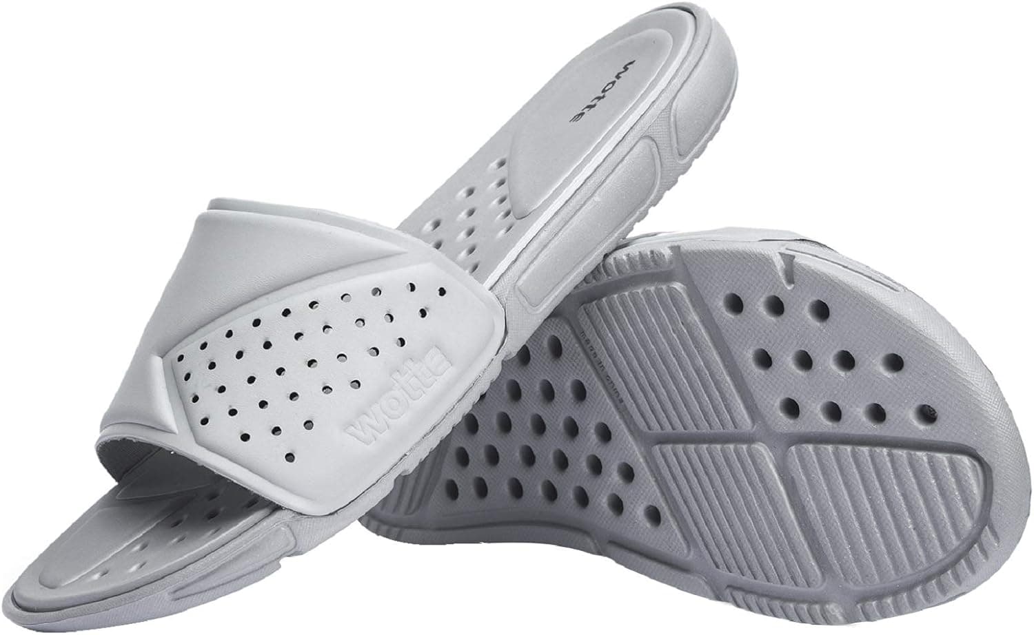 WOTTE Men's Slides Athletic Slippers Slip on Sandals Size 11 Grey
