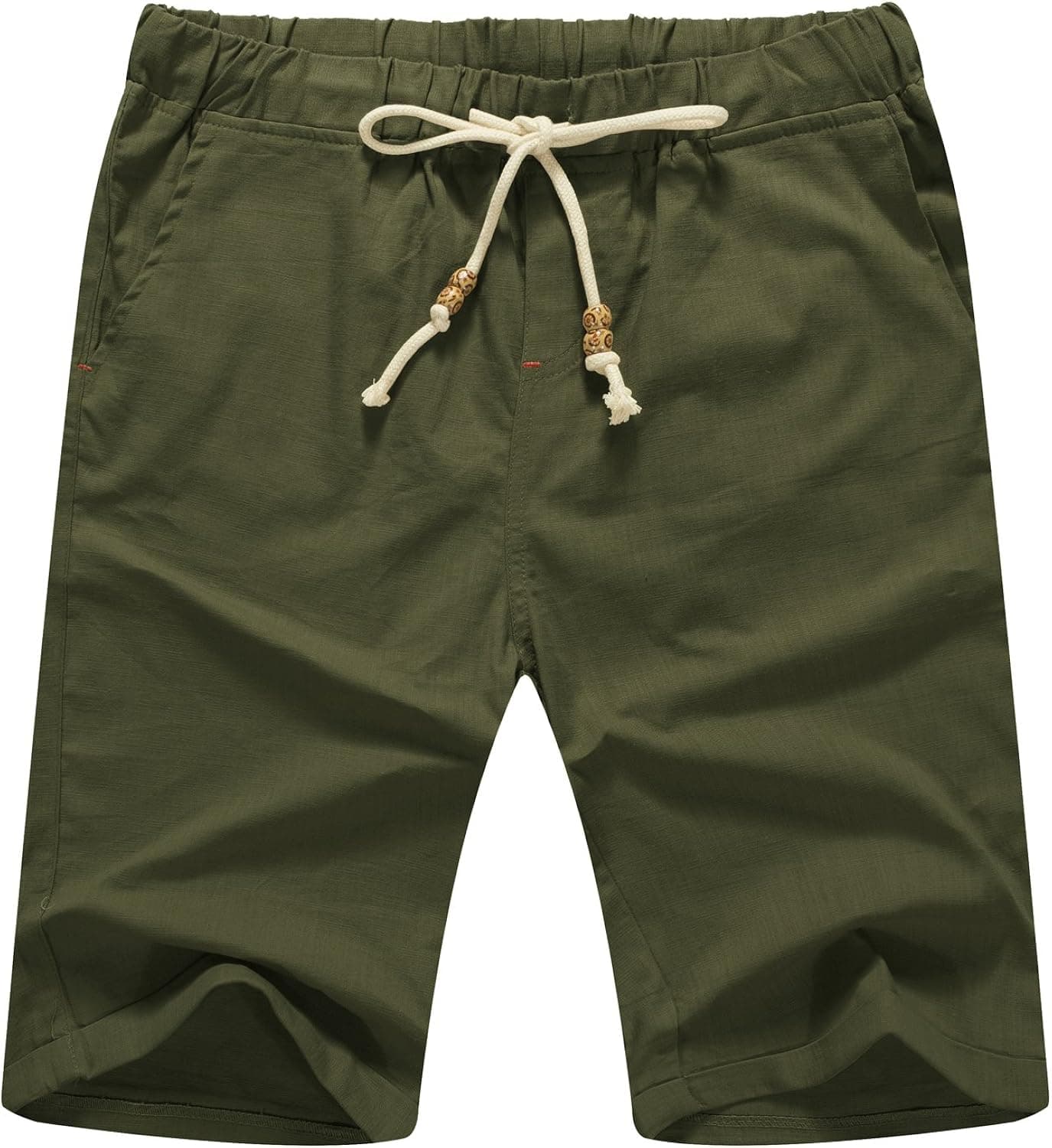 NITAGUT Men's Linen Casual Classic Fit Short Drawstring Summer Beach Shorts