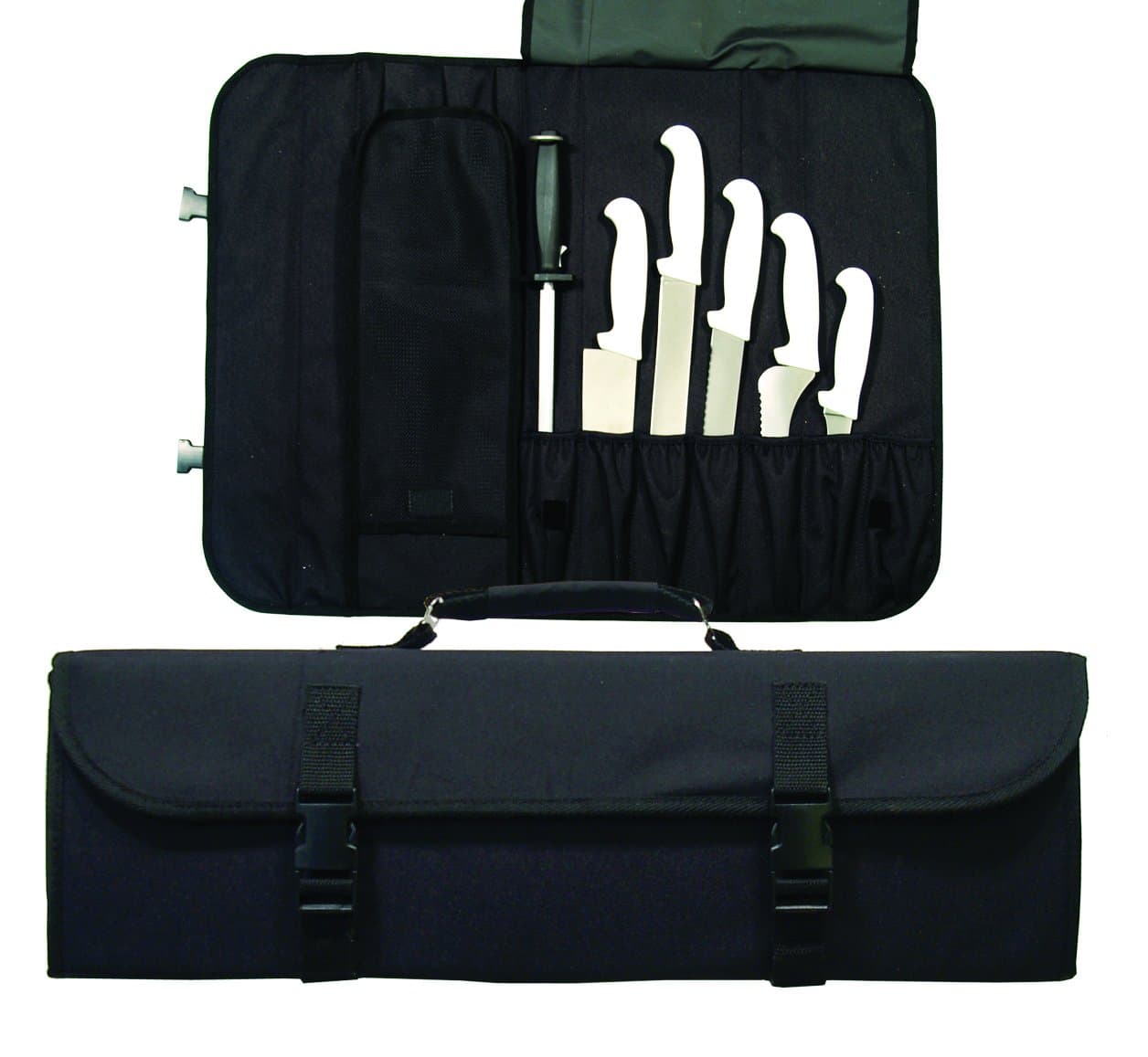 Update International CP-10 10 Pocket Nylon Cutlery Pouch, Nylon, Black