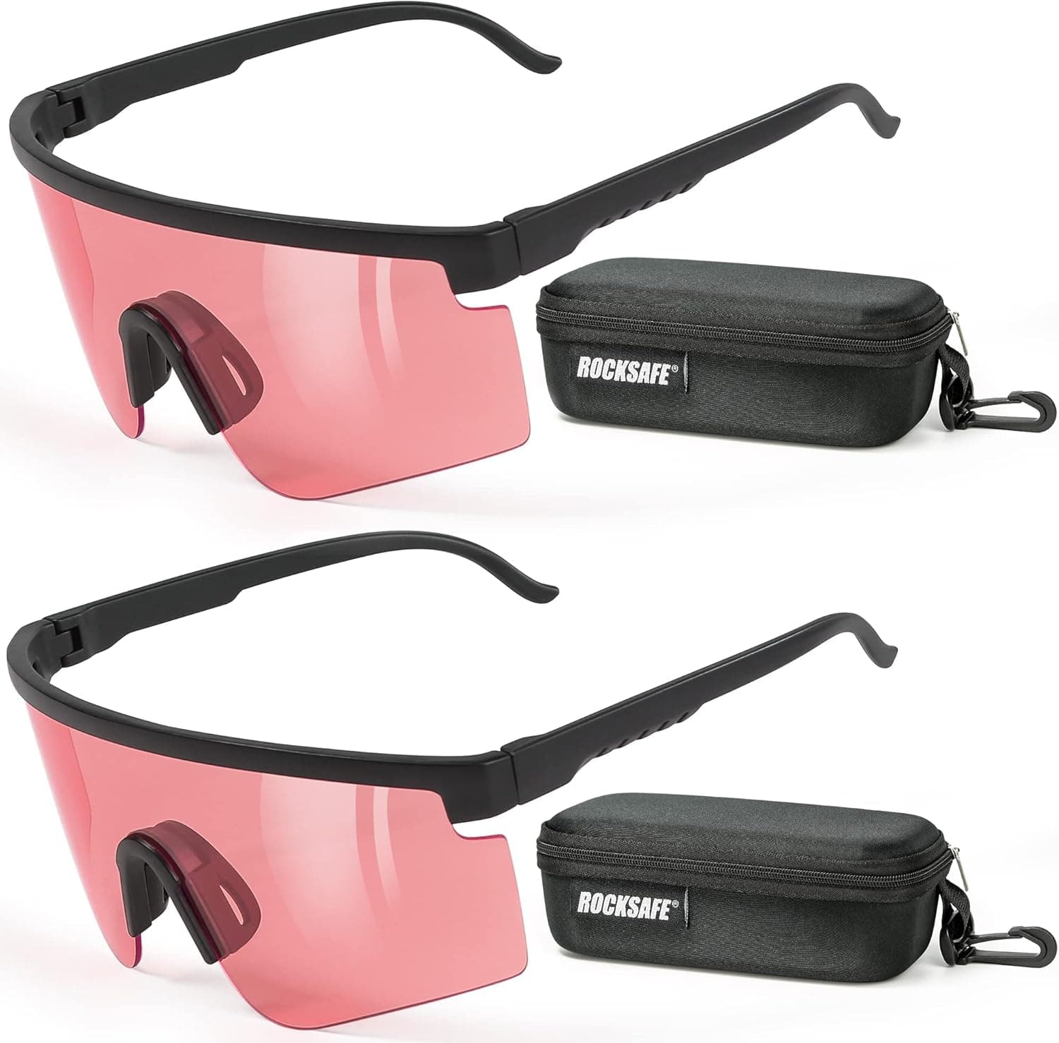 ROCKSAFE Safety Glasses 1/2/5 Pairs meet ANSI Z87.1 Anti-Fog Lens, Large Anti-Scratch Impact Resistant UV-Block Eyewear