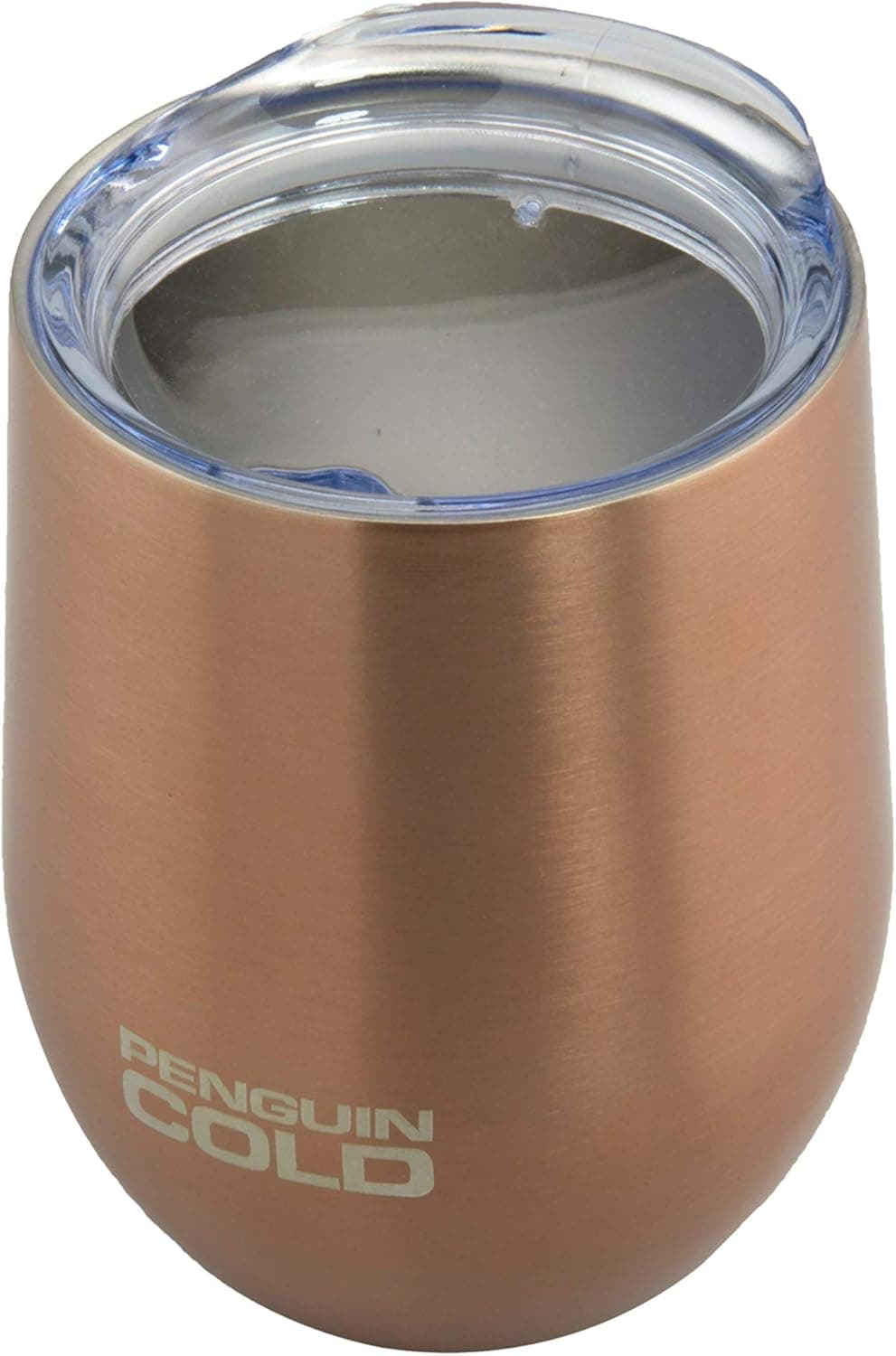 Penguin Cold Insulated Wine Glass | 12oz Stainless Steel Wine Glass Tumbler with Sipper Lid | BPA-Free, Double-Wall Vacuum Insulated, 18/8 Stainless Steel (Copper)