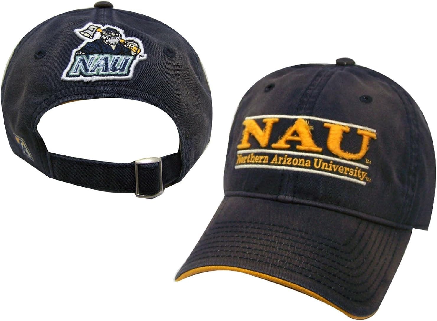 Northern Arizona Intense Washed Team Color with Classic Bar Design Adjustable Twill Hat