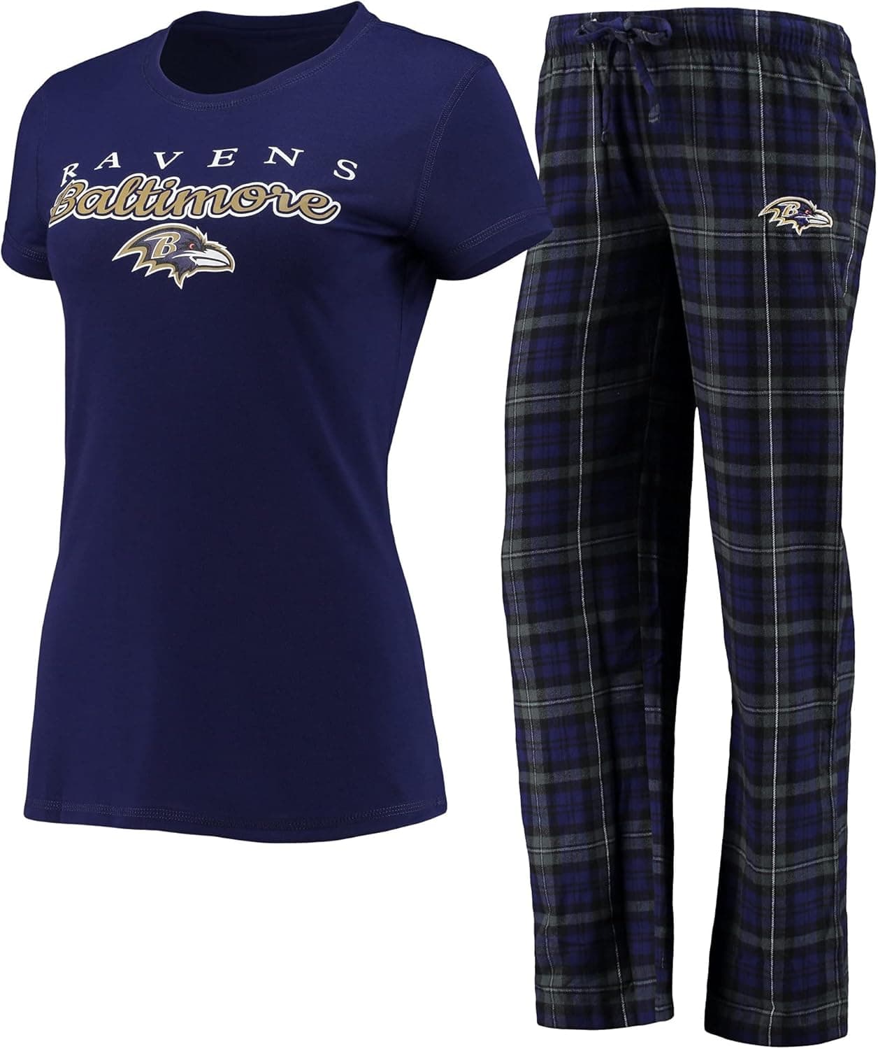 Concepts Sport Women's Purple/Black Baltimore Ravens Logo T-Shirt & Pants Set