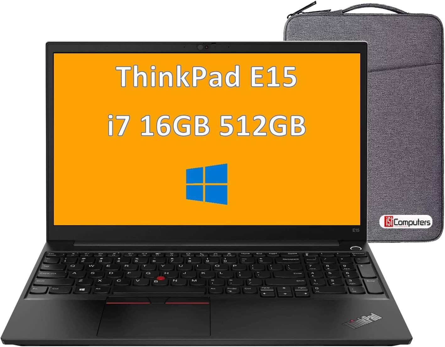 Lenovo ThinkPad E15 15.6" FHD (Intel 4-Core i7-1165G7, 16GB RAM, 512GB PCIe SSD) Full HD IPS Business Laptop, Webcam, Wi-Fi 6, Thunderbolt 4, Sleeve, Windows 10 Pro/Windows 11 Pro